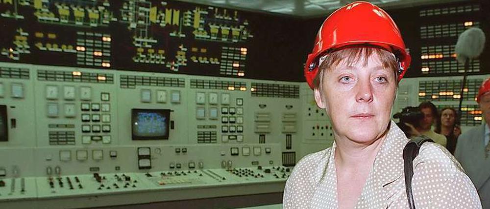Angela Merkel als Bundesumweltministerin im Kernkraftwerk Lubmin bei Greifswald (Archivfoto vom 20.07.1995)