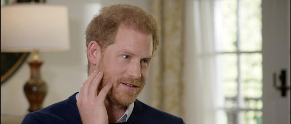 Der britische Prinz Harry während eines Interviews von ITV für die Sendung „Harry: Das Interview“.