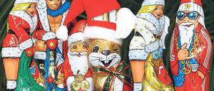 Alles Kommerz. Der Osterhase reiht sich ein in eine Riege illustrer Schokoweihnachtsmänner und -frauen. Foto: p-a/dpa/dpaweb