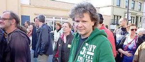 In Grün. Carsten Werner bei einer Demonstration gegen den Aufmarsch der NPD in der Bremer Neustadt Ende April.
