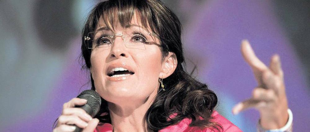 Favoritin des rechten Randes. Sarah Palin lässt offen, ob sie für die Präsidentschaft kandidieren wird - derzeit will sie die Honorare für ihre Vortragstour in die Höhe treiben. Foto: AFP