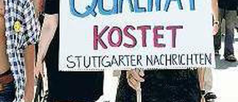 Protestmarsch. Redakteure und Drucker gingen auf die Straße. Foto: dpa