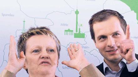 Vergangene Zeiten. Renate Künast und André Stephan im Vorwahlkampf. Foto: dpa