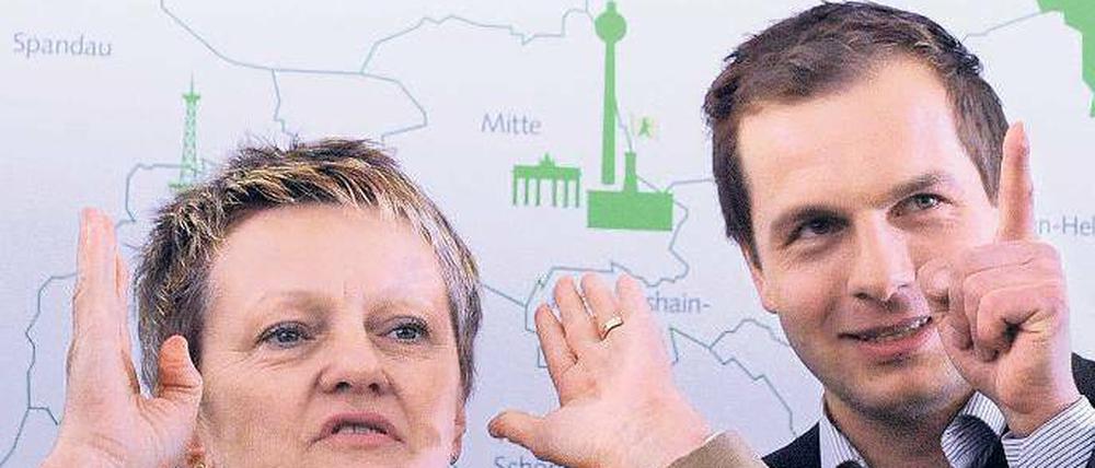 Vergangene Zeiten. Renate Künast und André Stephan im Vorwahlkampf. Foto: dpa