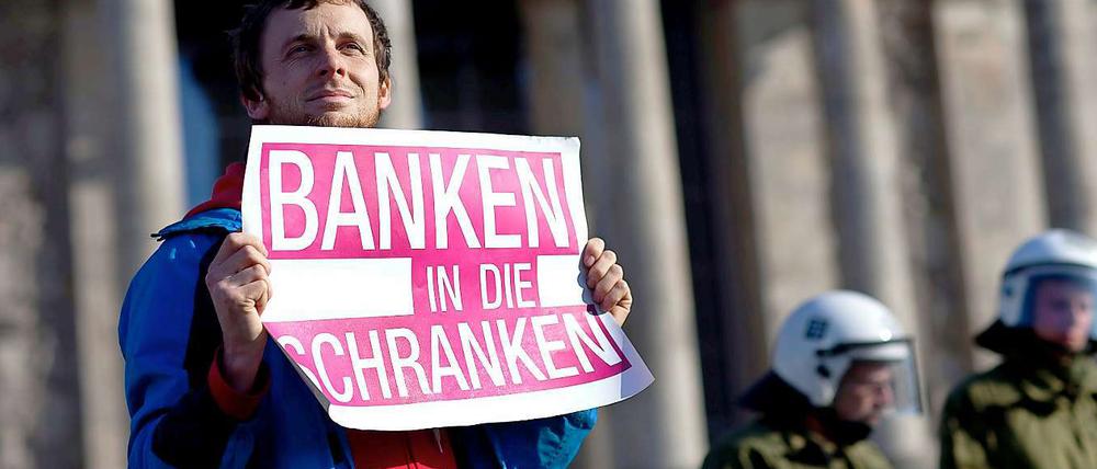 Der Protest der Occupy-Bewegung richtet sich gegen Moralverlust und Profitgier der Banken.