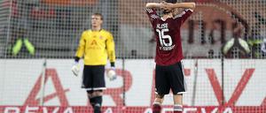 Timm Klose (r.) unterlief kurz vor Schluss ein folgenschwerer Fehler, der den Nürnbergern einen Punkt kostete.