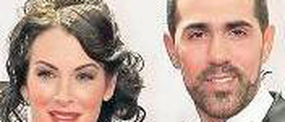 Umstritten. Bushido am Donnerstag mit Freundin Anna Maria Lagerblom. Foto: dpa