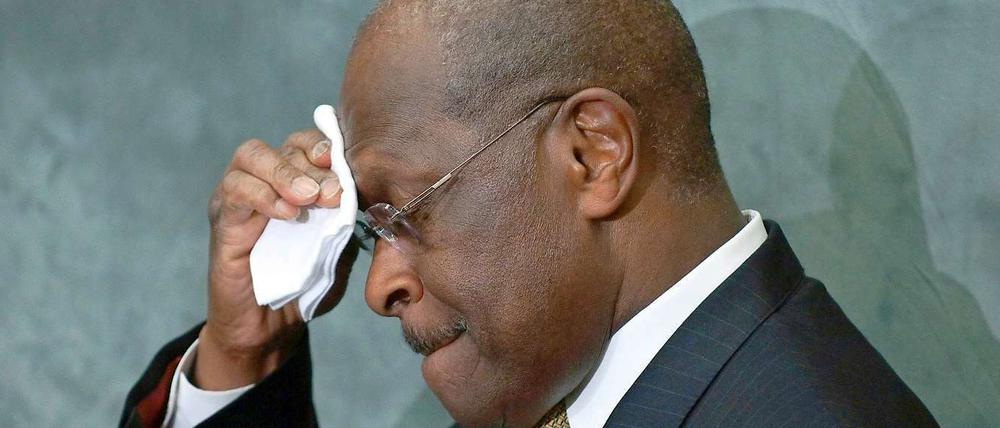 Da ist Herman Cain ganz schön ins Schwitzen gekommen.