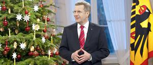 Da war die Welt noch in Ordnung: Eine Aufnahme zeigt den Bundespräsidenten bei seiner Weihnachtsansprache 2010.