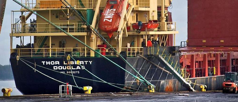 Der Frachter "Thor Liberty" hatte Raketen und Sprengstoff an Bord.