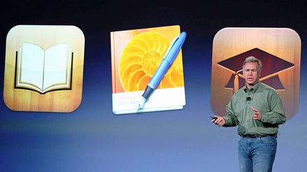 Lesen, lernen, selbermachen - Marketing-Chef Schiller präsentiert die neuesten Apple-Pläne.