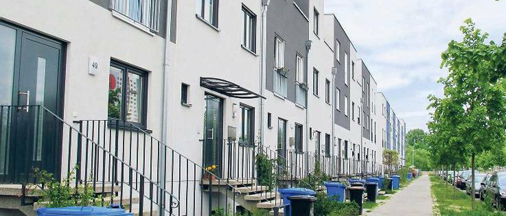 Eines wie das andere. Ein Reihenhaus ist nicht jedermanns Sache. Aber in Großstädten wie Berlin ist ein Reihen- oder Doppelhaus ein vergleichsweise günstiger Weg zum Eigenheimglück mit Blick ins Grüne.Foto: Andrea Warnecke/dpa