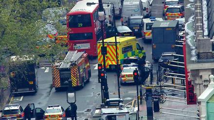 Das Polizeiaufgebot in London.