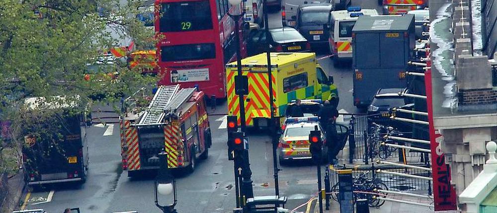 Das Polizeiaufgebot in London.