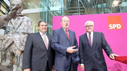 Die Troika hat ausgedient: Peer Steinbrück (Mitte) wird Kanzlerkandidat der SPD.