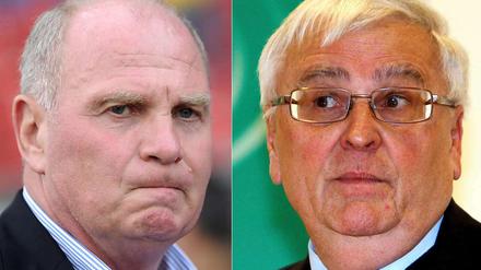 Uli Hoeneß (links) reißt langsam der Geduldsfaden im Streit mit Theo Zwanziger.