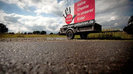 Protestplakat gegen das Fracking-Verfahren