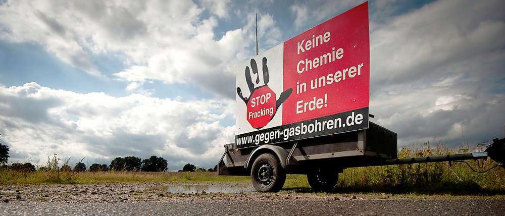 Protestplakat gegen das Fracking-Verfahren