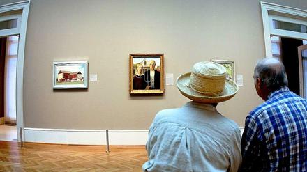 Das Bild "American Gothic" von Grant Wood wird oft als Sinnbild des puritanischen ländlichen Amerikas interpretiert. 
