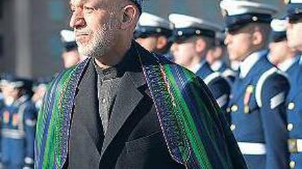 Hamid Karsai, afghanischer Präsident, bei seinem Besuch in Washington.