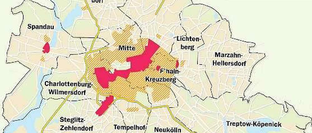 Die mögliche Erweiterung innerhalb des S-Bahn-Ringes.