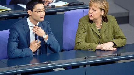 Philipp Rösler und Angela Merkel