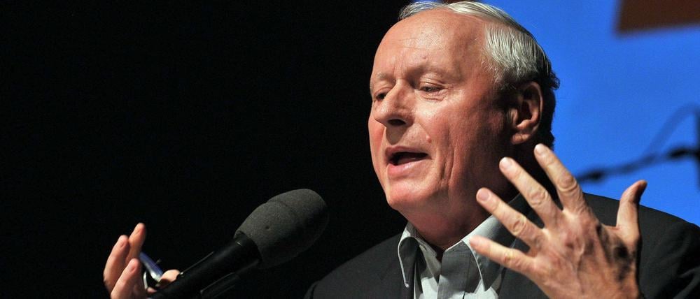 Oskar Lafontaine beim Politischen Jahresauftakt der Linken in der Berliner Volksbühne