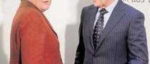 Viel Feind, viel Ehr. Angela Merkel und „Weisen“-Chef Wolfgang Franz. Foto: dpa