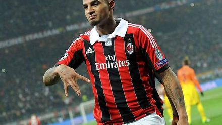Mailand-Spieler Kevin Prince Boateng nach seinem 1:0-Treffer gegen den FC Barcelona
