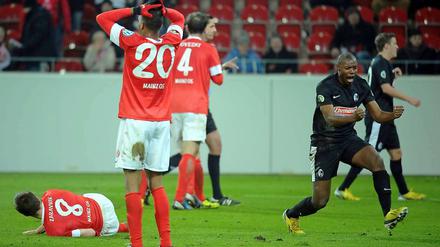 Frust und Freude lagen beim Pokalspiel in Mainz ganz nah beeinander.