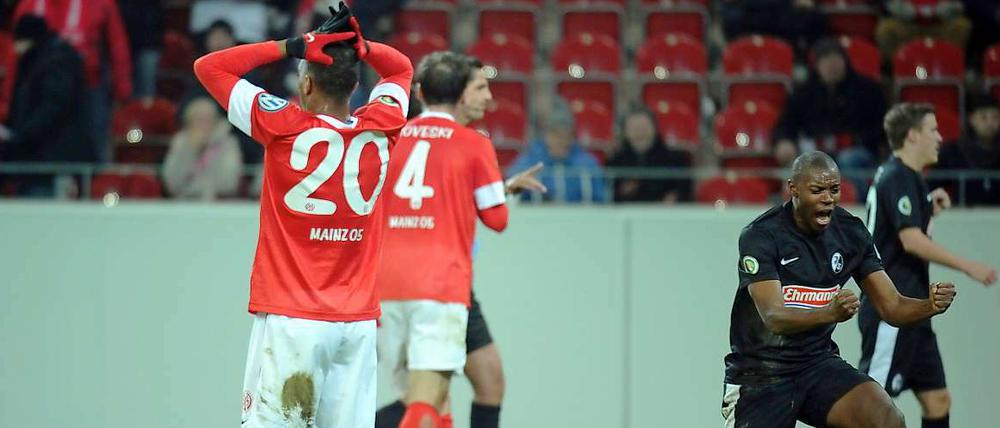 Frust und Freude lagen beim Pokalspiel in Mainz ganz nah beeinander.