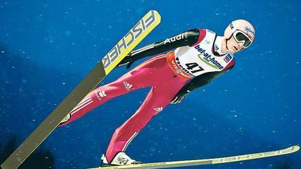 Zu nah dran. Severin Freund ärgerte sich über Platz vier bei der WM in Predazzo – weil der Abstand zu Bronze so gering war. Foto: dpa