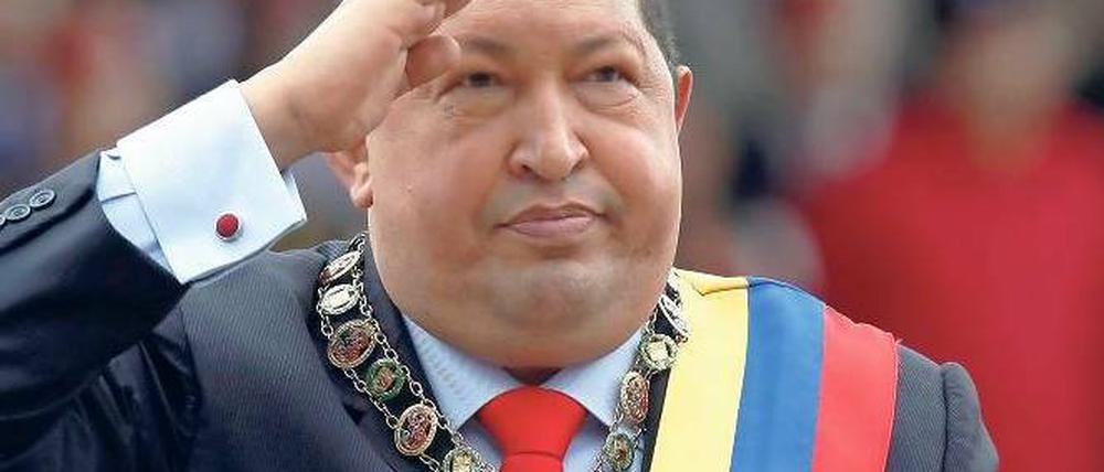 Chavez, vom Krebs gezeichnet. Foto: dpa