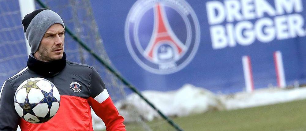 David Beckham nimmt das Fußballspielen immer noch ernst.