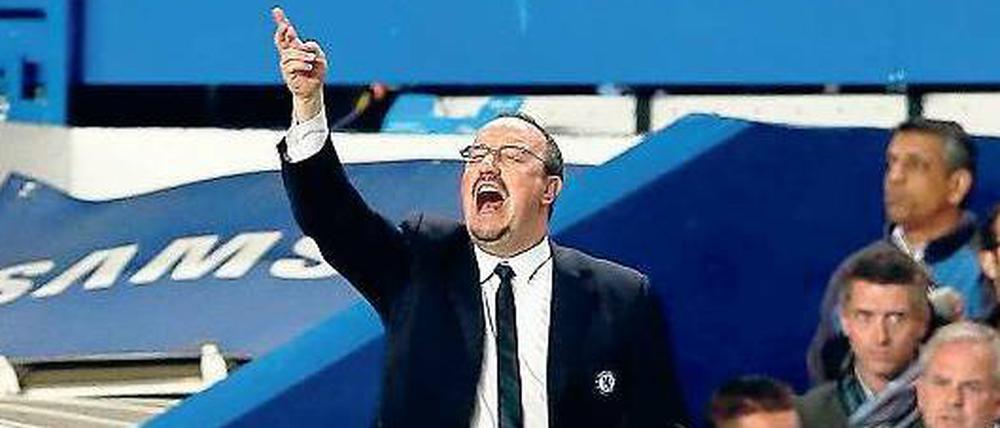 Letzter Schrei. Rafael Benitez wird Chelsea nach der Saison verlassen – vielleicht mit einem Titel im Europapokal. Foto: dpa