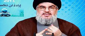 Hisbollah-Chef Hassan Nasrallah bei einer TV-Ansprache am Samstag.