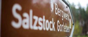 Verkehrszeichen zum Bergwerk, Salzstock Gorleben