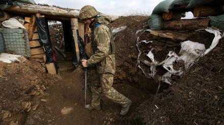 A Ukrainian serviceman