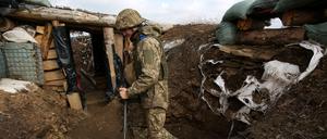 A Ukrainian serviceman