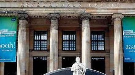 Nicht nur Musike drin. Das Konzerthaus am Gendarmenmarkt gehört zu den prominentesten Opfern des steigenden Grundwassers. Es steht mitten im Urstromtal. Foto: dpa
