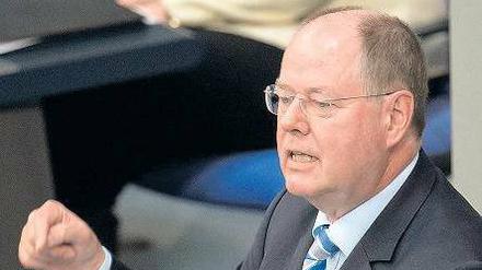 Flotte Sprüche. SPD-Kanzlerkandidat Peer Steinbrück am Donnerstag im Bundestag.