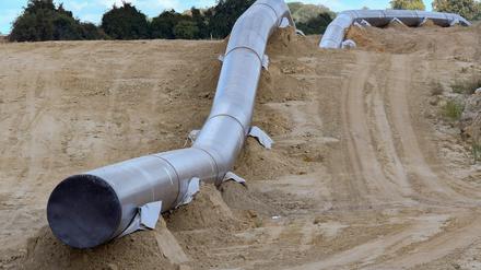  Baustelle der Europäischen-Gaspipeline nahe Strausberg in Brandenburg. 