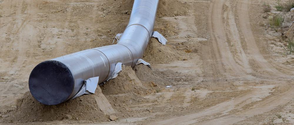 Baustelle der Europäischen-Gaspipeline nahe Strausberg in Brandenburg.
