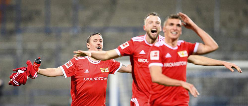 Abflug. Max Kruse und Marvin Friedrich verließen den 1. FC Union in diesem Winter. Grischa Prömel folgt ihnen im Sommer (von links nach rechts).