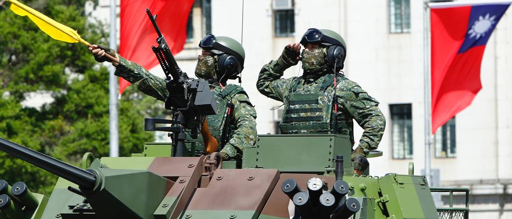 Soldaten am taiwanesischen Nationalfeiertag am 10. Oktober 2021.