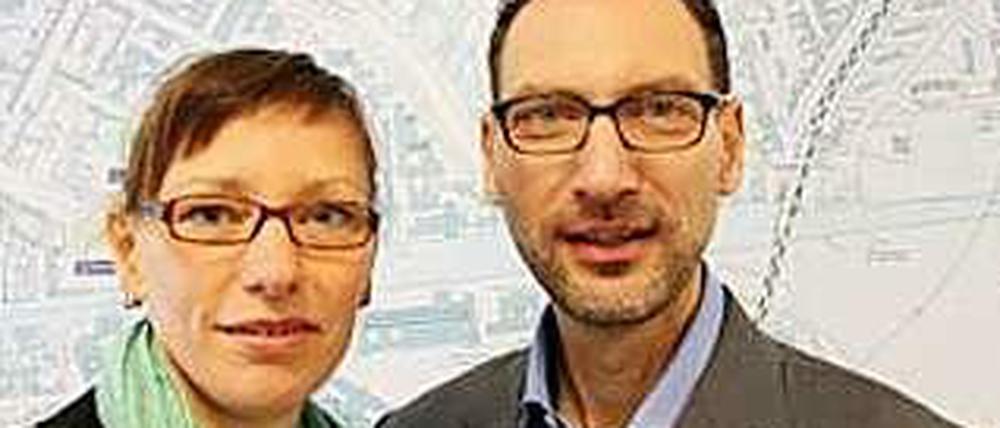 Silke Wiesenhütter und Dirk Spender vom Regionalmanagement City West.