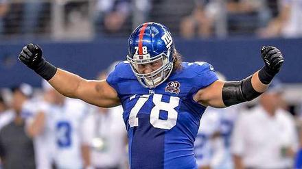 Ein Traum geht in Erfüllung: Markus Kuhn ist in der NFL eigentlich Defensivspieler und für das verhindern gegnerischer Touchdowns zuständig.