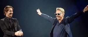 70 Jahr', blondes Haar. Wolfgang Joop (li.) ist das Epizentrum der Show. Dafür gibt es Applaus von Co-Juror Thomas Hayo. 