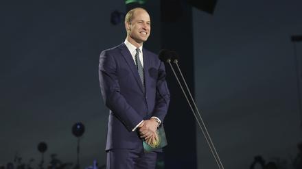 William, Prinz von Wales, spricht während des Konzerts auf Schloss Windsor zu Ehren des britischen Königspaars. 