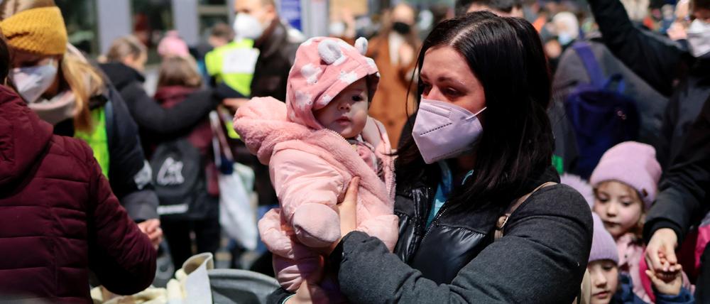 Geflüchtete Menschen aus der Ukraine in Berlin.